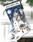 Gold Collection Snowman & Friends Stocking Counted Cross Stitch (image for) Gold Collection Snowman & Friends Stocking Counted Cross Stitch